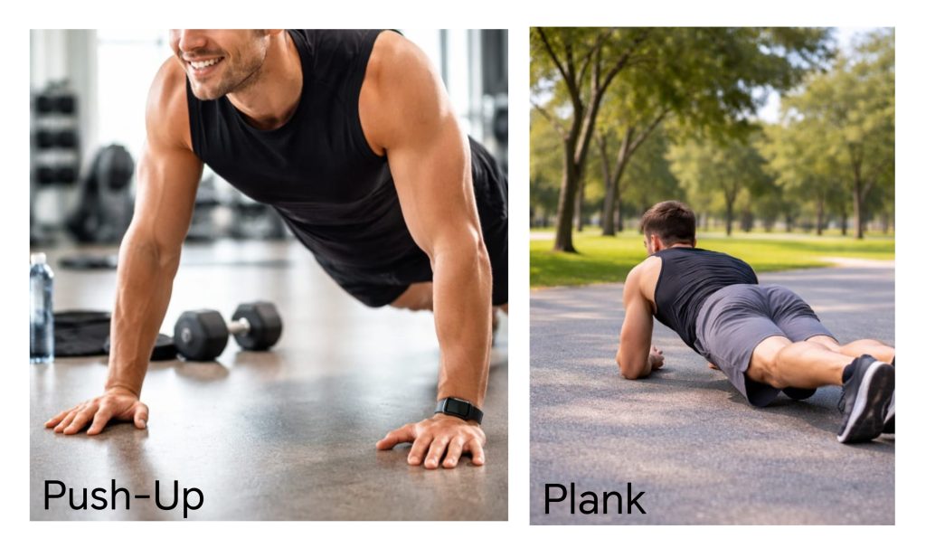 Push up & Plank for Heart Health and Overall Fitness