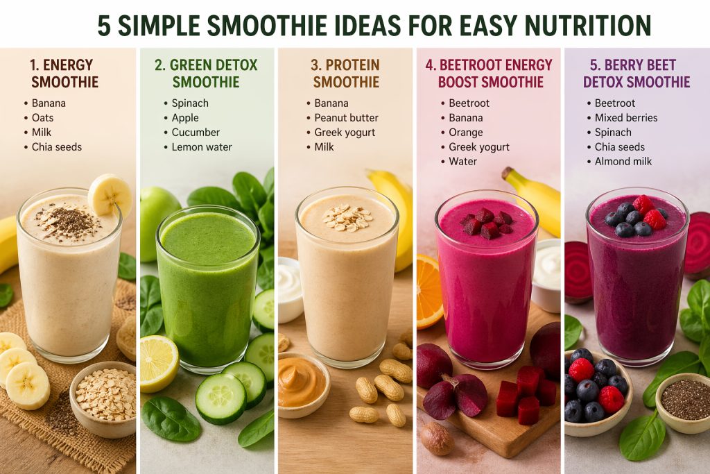 Five simple smoothie recipes for easy nutrition