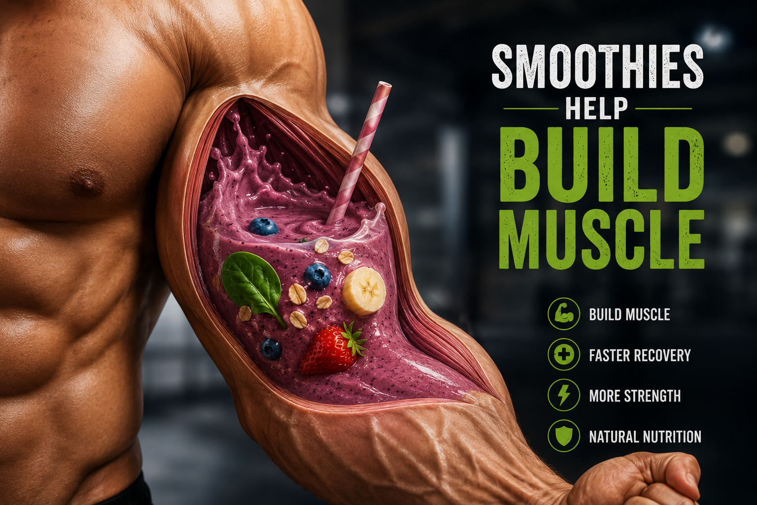 Smoothies fueling muscle growth and recovery